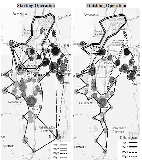 Area covered by each WY (Case 4 Weekday 5).