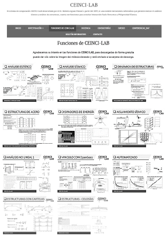Contenido de la secci&oacute;n de Funciones de CIENCI LAB en el sitio oficial.