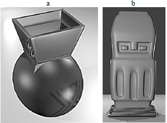 a) Vasija de la Cultura Puruhá, b) búho de la Cultura Valdivia.
