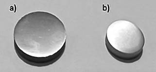 Test tubes: a) Ti6Al4V - 3D y b) Ti - Forging.