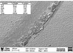 Forged Titanium´s specimen wear mark.