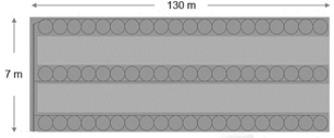 Schematic representation of the piping layout for the initial configuration of three trenches.