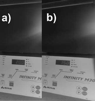 Furnace for annealing samples case of 200 C (a) and 150 C (b)