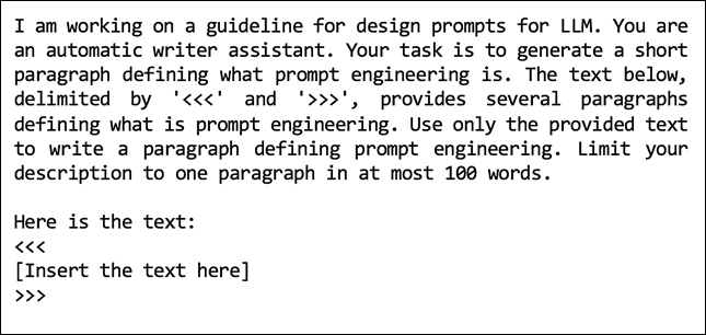 Prompt example for including specific information.