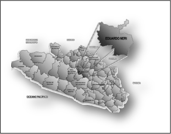 Ubicación del
Ejido de Axaxacualco ubicado municipio de Eduardo Nerí, estado de Guerrero.