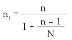 Fórmula 2 para el factor de corrección