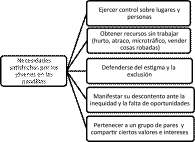 Necesidades satisfechas por los jóvenes en las pandillas