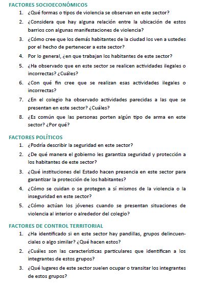 Formato de preguntas para entrevista semiestructurada