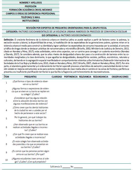 DATOS DEL EXPERTO: