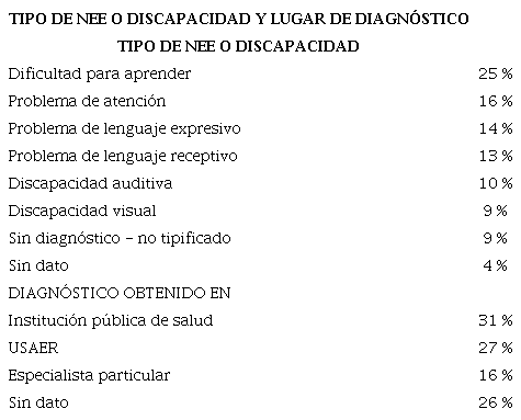 Diagnóstico o tipificación del alumnado con NEE (n=356)