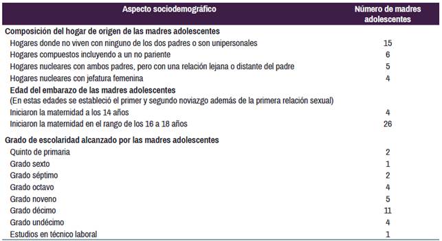 Aspectos sociodemográficos que caracterizan a las participantes