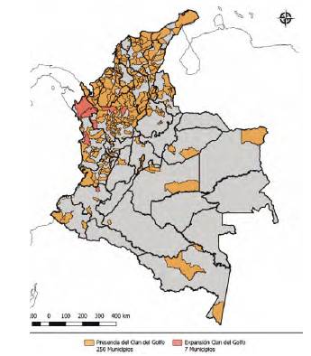 Presencia municipal Clan del Golfo.