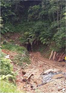 Entrada Mina La Libertad, vereda Palma Chica