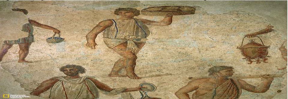 Fragmento de um mosaico romano encontrado em Cartago.