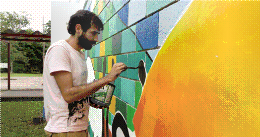 Mural Parcelas de Aire, deliniado final. ©Pablo Bonilla Elizondo