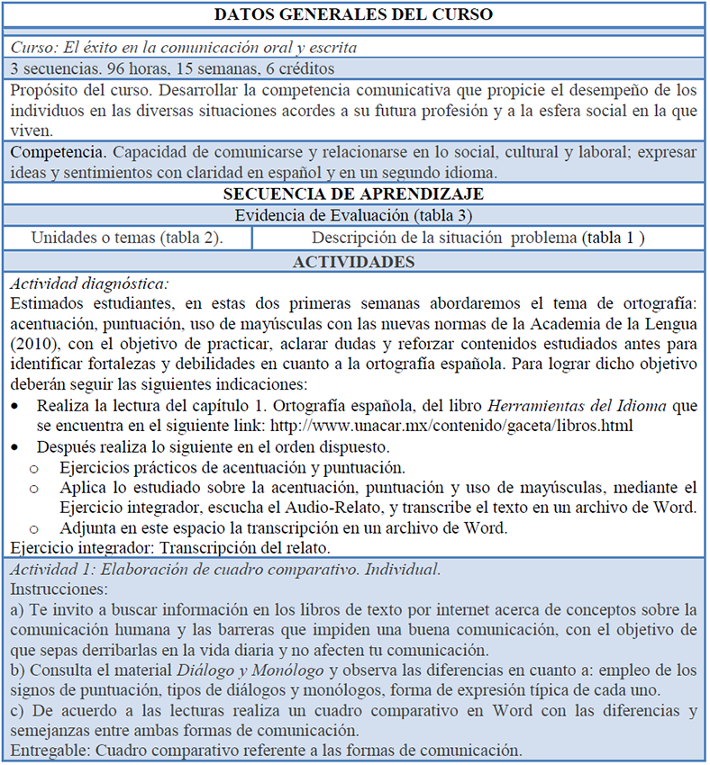 Guion did&aacute;ctico de la primera secuencia del taller.