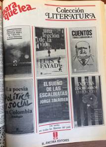 Publicidad en Magazine Dominical de El Espectador, mayo de 1985.