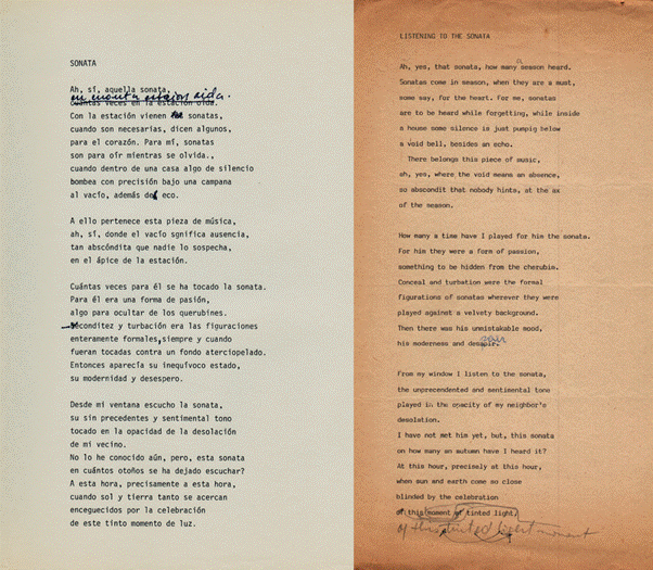 (Comparación Vana Stanza). Amílcar Osorio. Vana Stanza, Máquina de escribir. Sonata /Listening to the Sonata. Sin fechar.