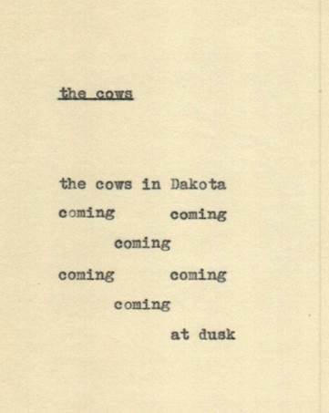 Amílcar Osorio. Poesía concreta, Máquina de escribir. “The cows”. Sin fechar.