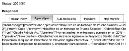 Interfaz de prueba del servidor&ndash;Correo.