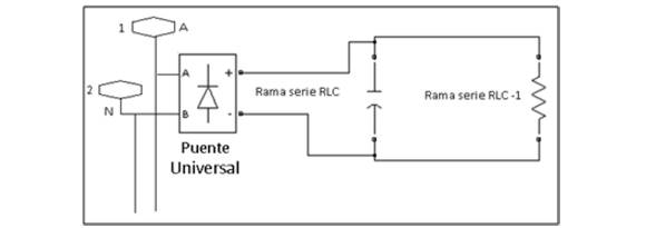 Modelo de un cargador de potencia inferior a 7.4 kW, conectado a una bater&iacute;a. Fuente: Elaboraci&oacute;n propia en el software MatLab.