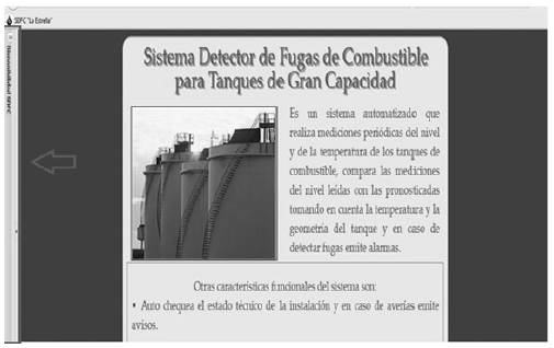 Pantalla principal del sistema de medici&oacute;n