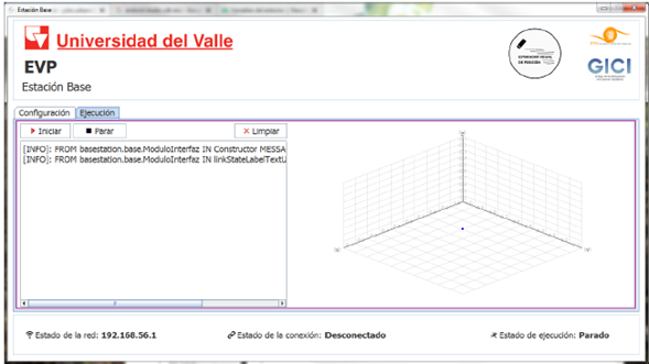 EVP base station GUI, position estimation module