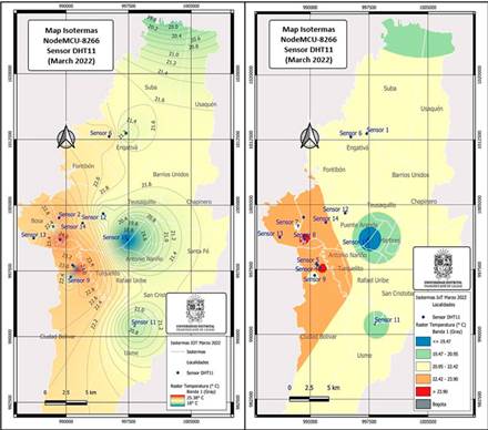 Temperature map (&deg;C)