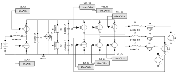 Simulation of inverter using the average switch model