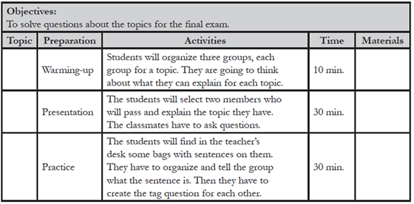Lesson Plan, October 19th