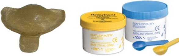 Cubeta individual de acrílico. Material de Impresión. Silicona de Adición (Putty).