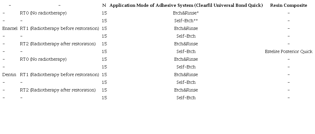 Allocation of the groups.