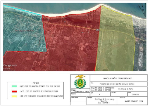 Definition of the new eastern limit of S&atilde;o Miguel do Gostoso
