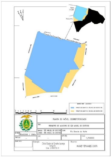 Limits of S&atilde;o Miguel do Gostoso municipality in 2018.