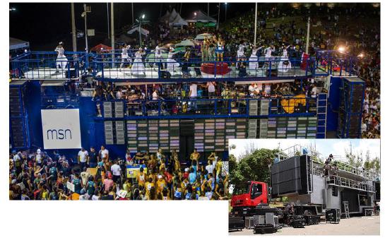 In addition to having the third floor, Daniela Mercury’s Trio Elétrico is adaptable to the streets of Brazil and Europe.