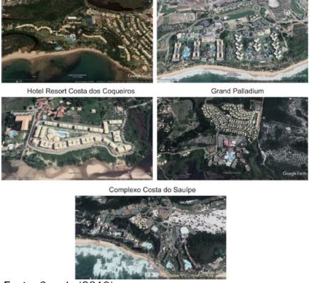 Imagens de satélite dos resorts em Açu da Torre, Mata de São João/BA – 2019