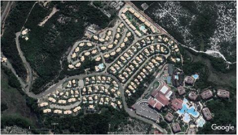 Imagem de satélite de um condo-resort em Açu da Torre, Mata de São João/BA – 2019