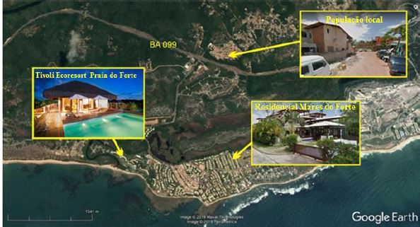 Imagem de satélite de Praia do Forte, Mata de São João – 2019