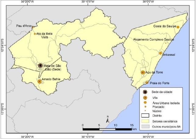 Distritos e localidades de Mata de São João/BA