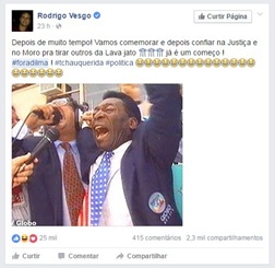 Hashtag #foradilma utilizada em contexto simbólico