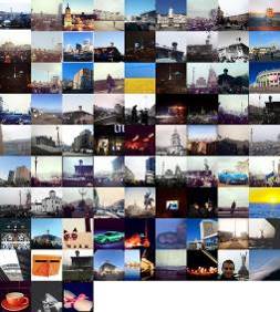 Figure 9. Montage d’images. Un parmi les 60 groupements
identifiés par la « cluster analysis » du corpus.