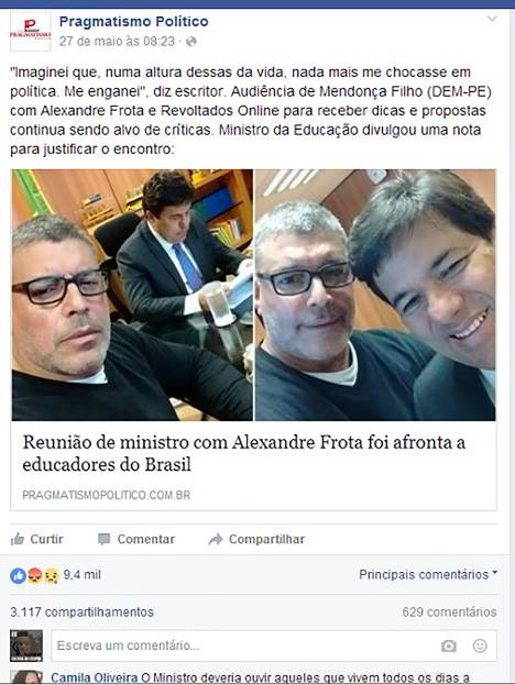 Imagem 4: Postagem Pragmatismo Pol�tico