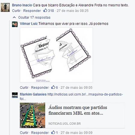 Imagem 5: Coment�rios na p�gina Pragmatismo Pol�tico