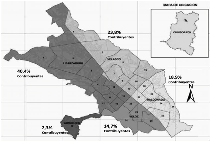 Concentraci�n geogr�fica de los contribuyentes