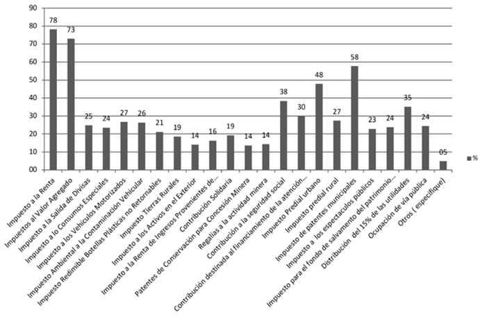  Carga impositiva de los contribuyentes (Expresado en porcentaje)