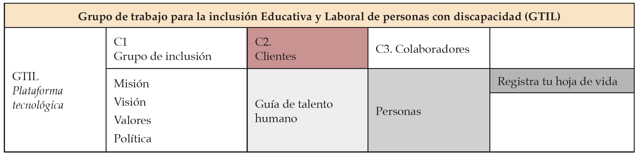 Elementos b�sicos del nivel corporativo C2. Aplica uno por cada cliente