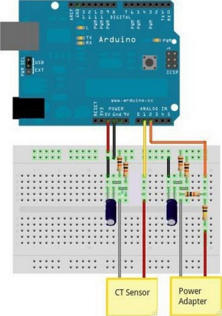 Circuito de acoplamiento para el sensor
SCT-013.