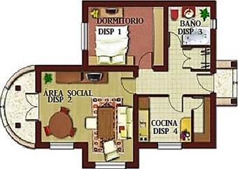 Distribuci�n de los dispositivos de medici�n en un departamento est�ndar.