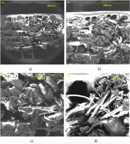 Probetas ensayadas del composite reforzadas con fibra de abac.