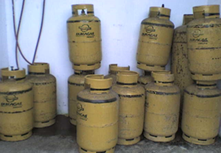 Almacenamiento de GLP en cilindros.